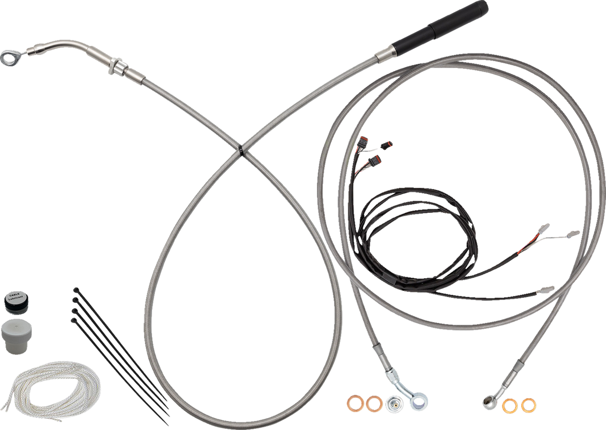 FBI EZ Install Upper Clutch Kit - Full Length for 2015-2026 H-D Touring - FLH/X '21-'24 / Braided Stainless Steel / 16"