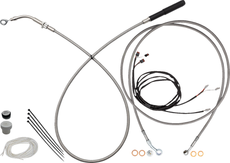 FBI EZ Install Upper Clutch Kit - Full Length for 2015-2026 H-D Touring - FLH/X '21-'24 / Braided Stainless Steel / 16"