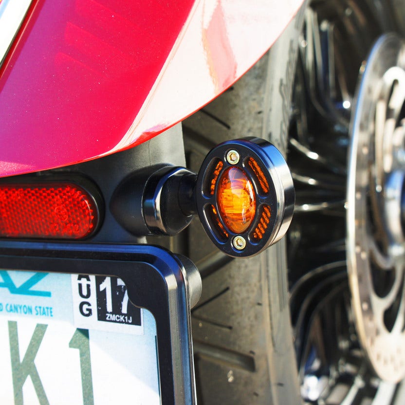 Joker Machine 05-55-4B Black Rat Eye Turn Signal Adapter Plate