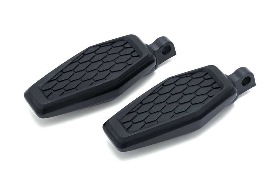 Kuryakyn 5905 Satin Black Hex Rubber Foot Pegs Harley Style Male Mount Apps