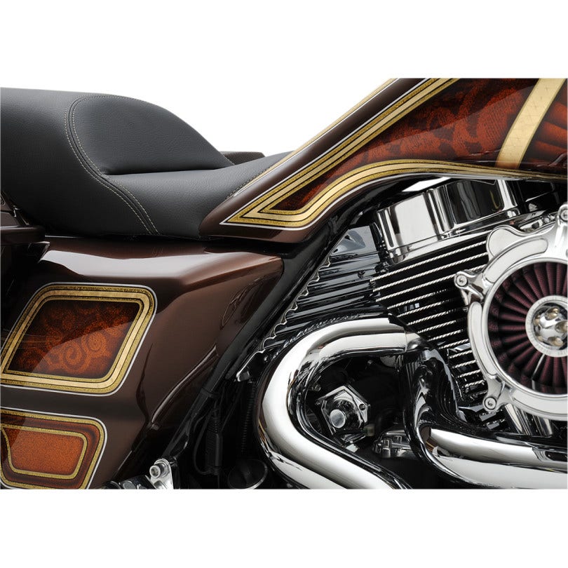 Covingtons Customs Chrome Finned Firewall Frame Accent Filler Panel Harley 09-16