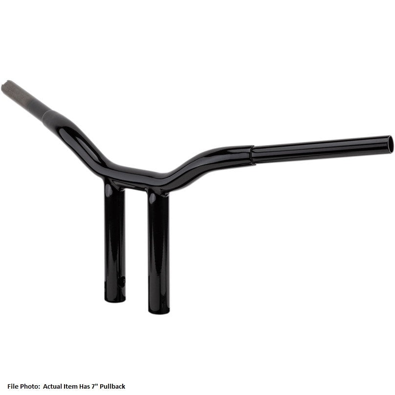 LA Choppers LA-7338-10B Black 1-1/4 10" Rise 7" PullBack Kage Fighter T-Bars TBW
