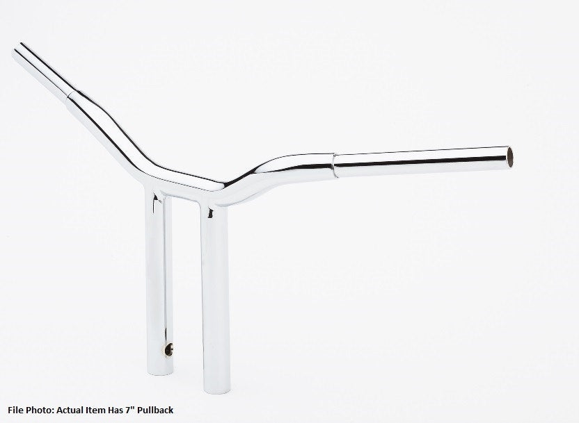 LA Choppers LA-7338-12 Chrome 1-1/4 12" Rise 7" PullBack Kage Fighter T-Bars TBW