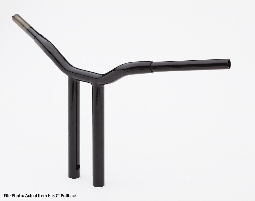LA Choppers LA-7338-14B Black 1-1/4 14" Rise 7" PullBack Kage Fighter T-Bars TBW
