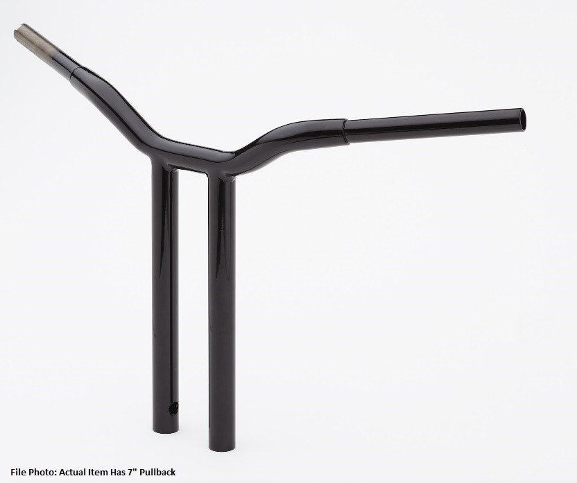 LA Choppers LA-7338-16B Black 1-1/4 16" Rise 7" PullBack Kage Fighter T-Bars TBW