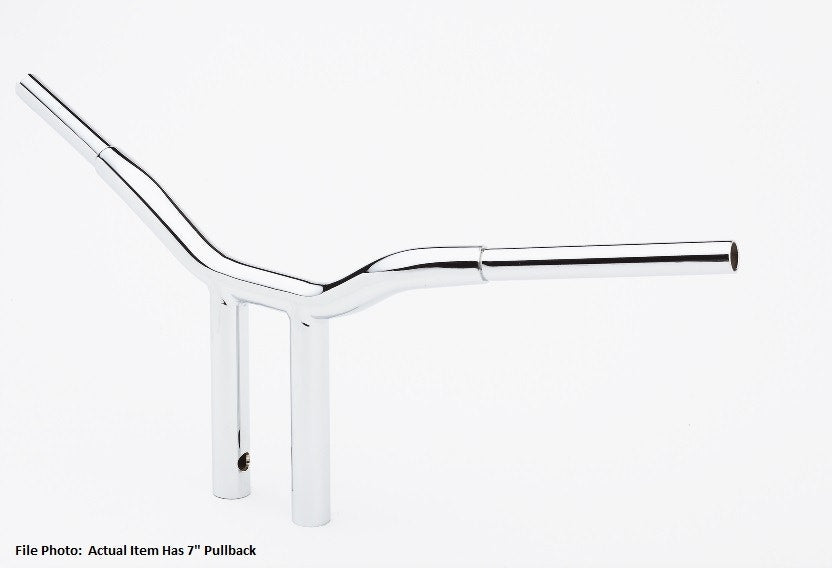 LA Choppers LA-7338-10 Chrome 1-1/4 10" Rise 7" PullBack Kage Fighter T-Bars TBW
