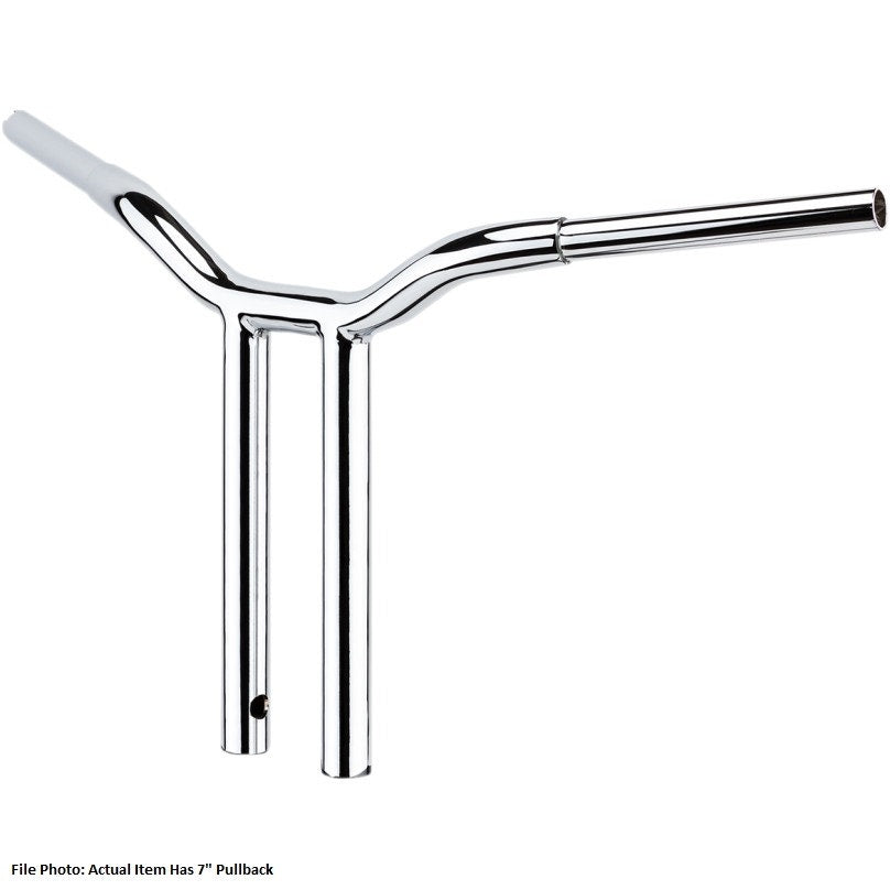 LA Choppers LA-7338-16 Chrome 1-1/4 16" Rise 7" PullBack Kage Fighter T-Bars TBW