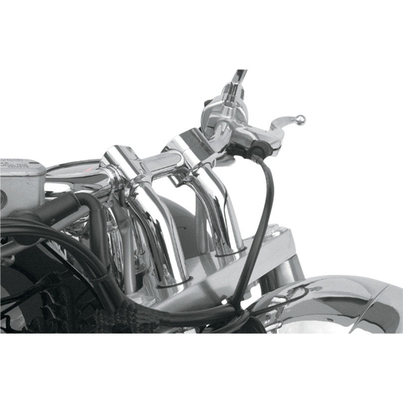 Baron BA-7410U Chrome Kickback Handlebar 4" Risers Harley Metric Honda VTX