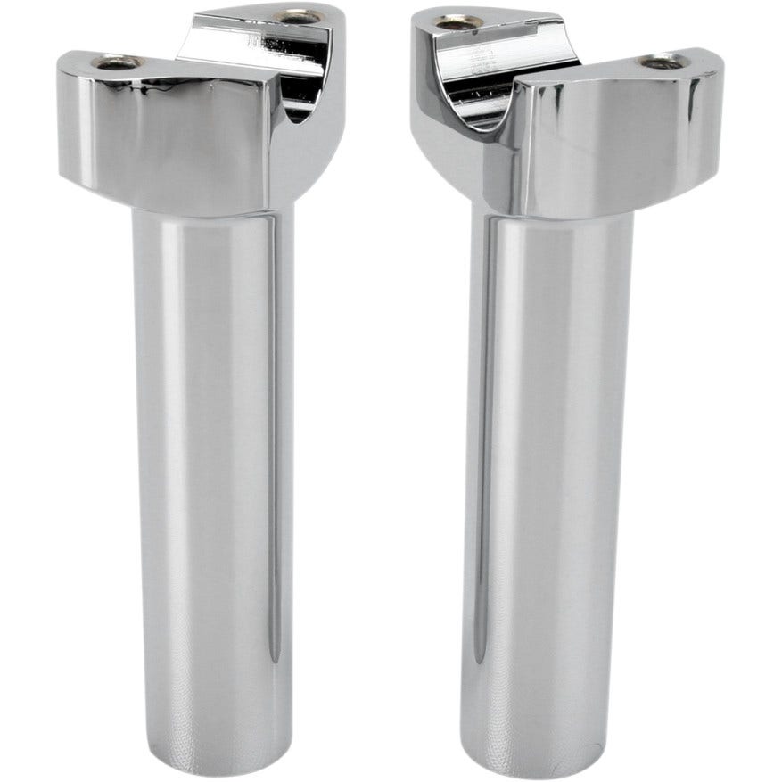 Drag Straight 5.5" Tall Chrome Forged Aluminum Risers 1" Clamp Area for Harley