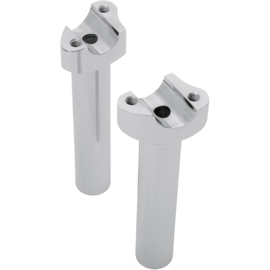 Drag Straight 6.5" Tall Chrome Forged Aluminum Risers 1" Clamp Area for Harley