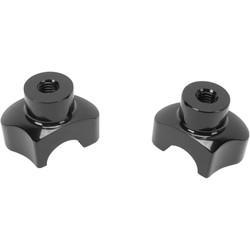 Drag Straight 1.7" Tall Black Forged Aluminum Risers 1" Clamp Area for Harley