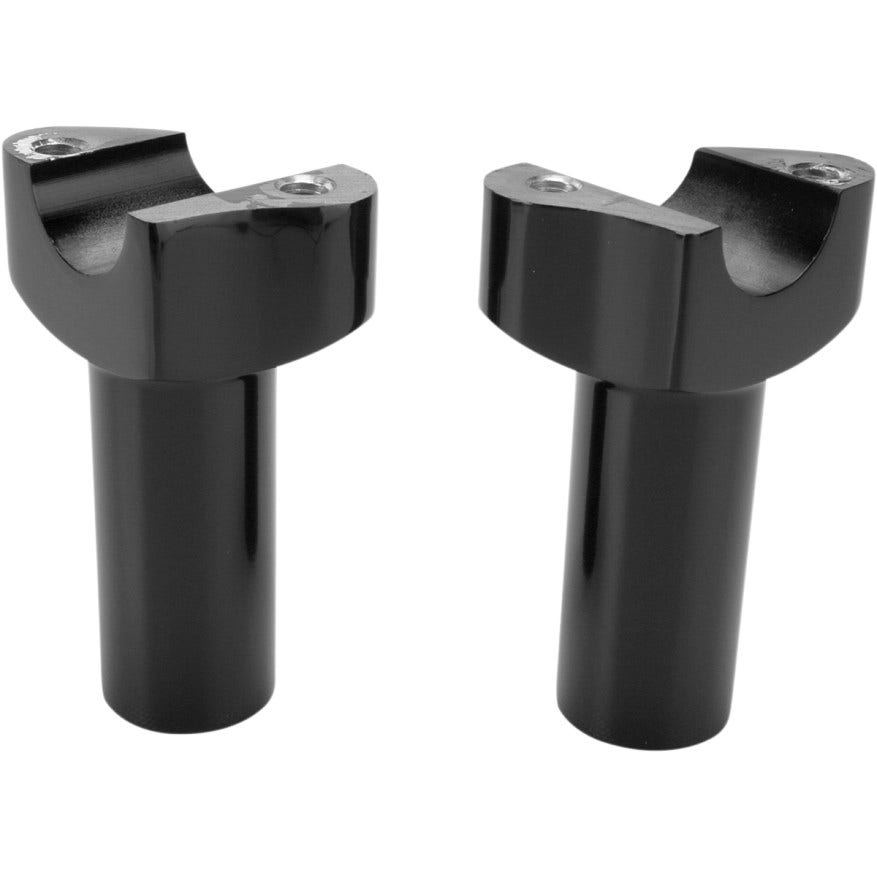 Drag Straight 3.5" Tall Black Forged Aluminum Risers 1" Clamp Area for Harley