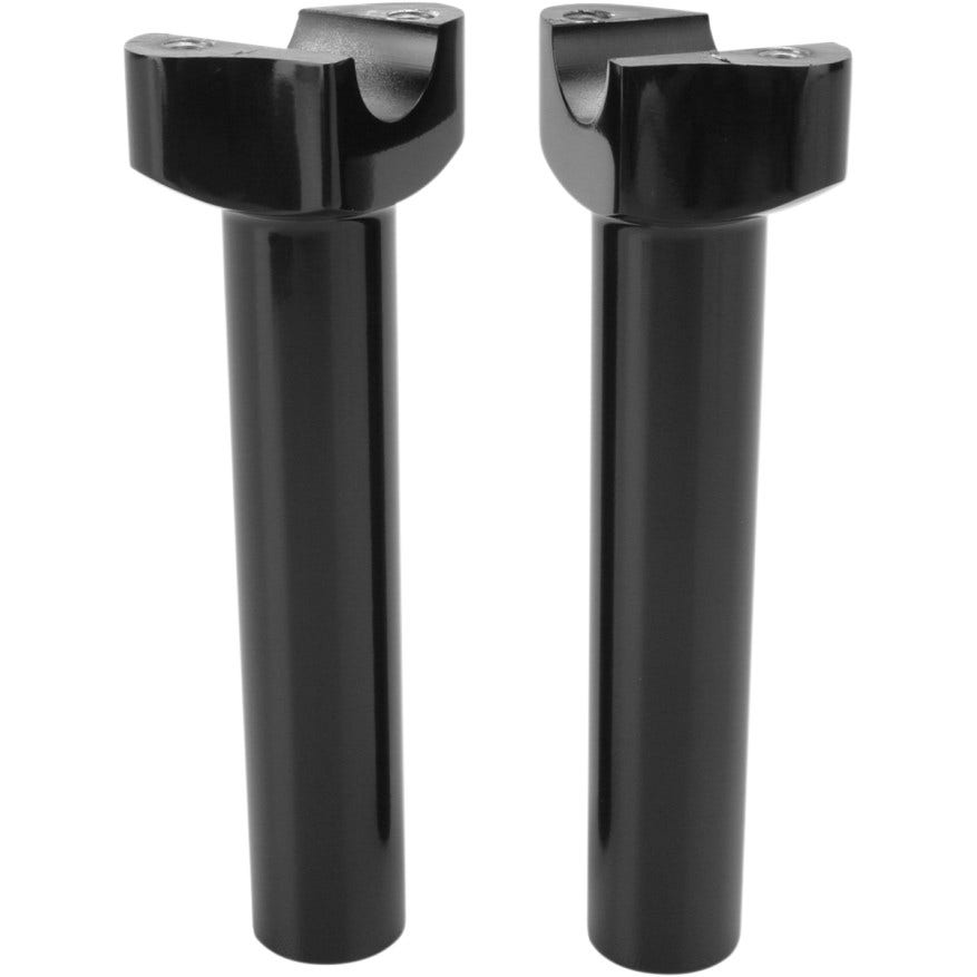 Drag Straight 6.5" Tall Black Forged Aluminum Risers 1" Clamp Area for Harley