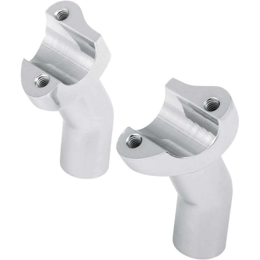 Drag 1" Pullback 3.5" Tall Chrome Forged Aluminum Risers 1" Clamp Area Harley