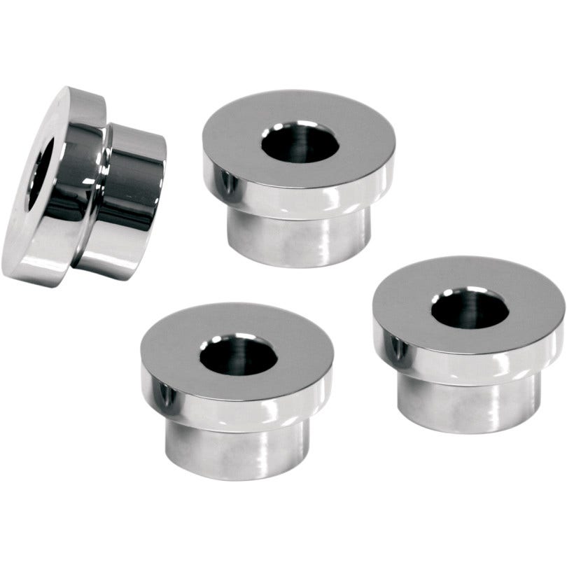 La Choppers Chrome 5 Degree Angled Handlebar Riser Bushing Adapters Kit Harley