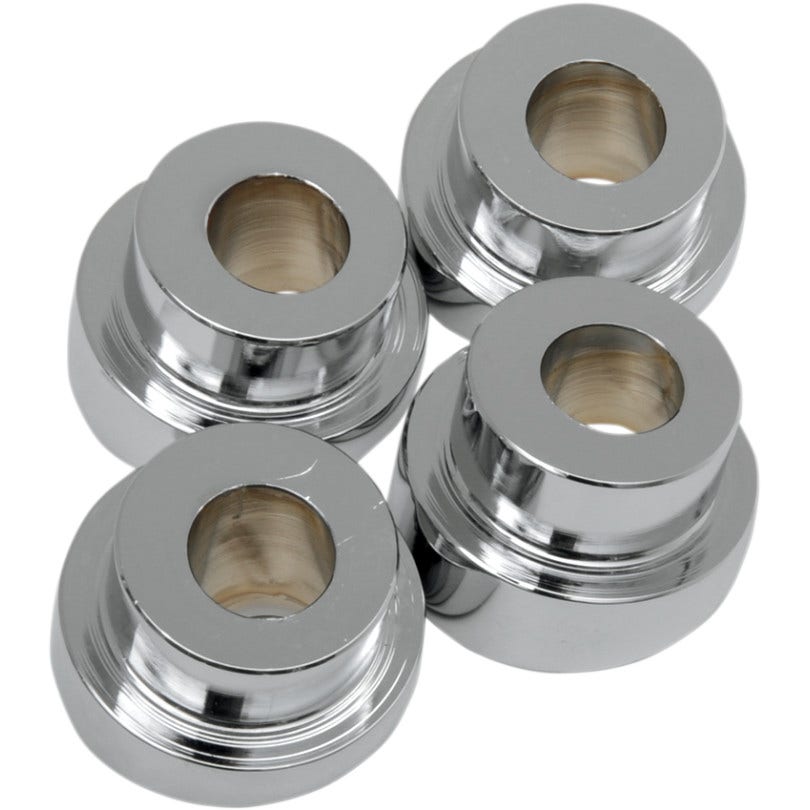 La Choppers Chrome 10 Degree Angled Handlebar Riser Bushing Adapters Kit Harley
