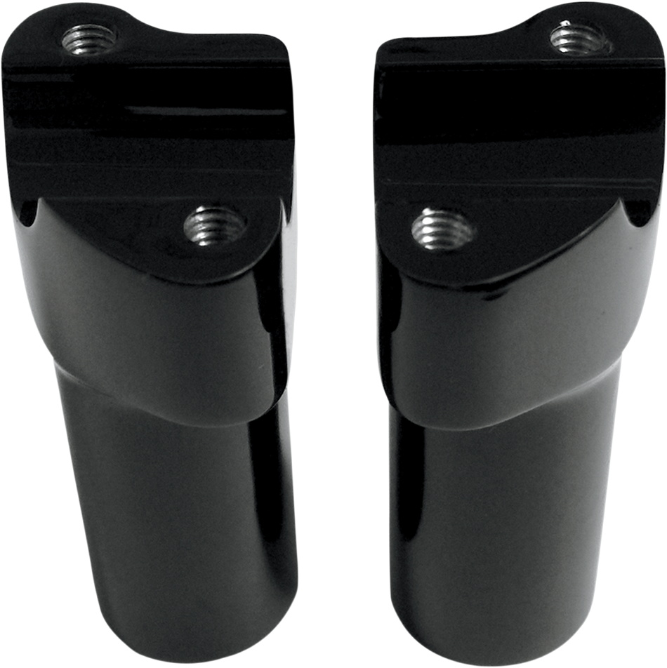 Drag Straight Black 4" Tall Forged Aluminum Risers W/ 1" Clamp for Harley