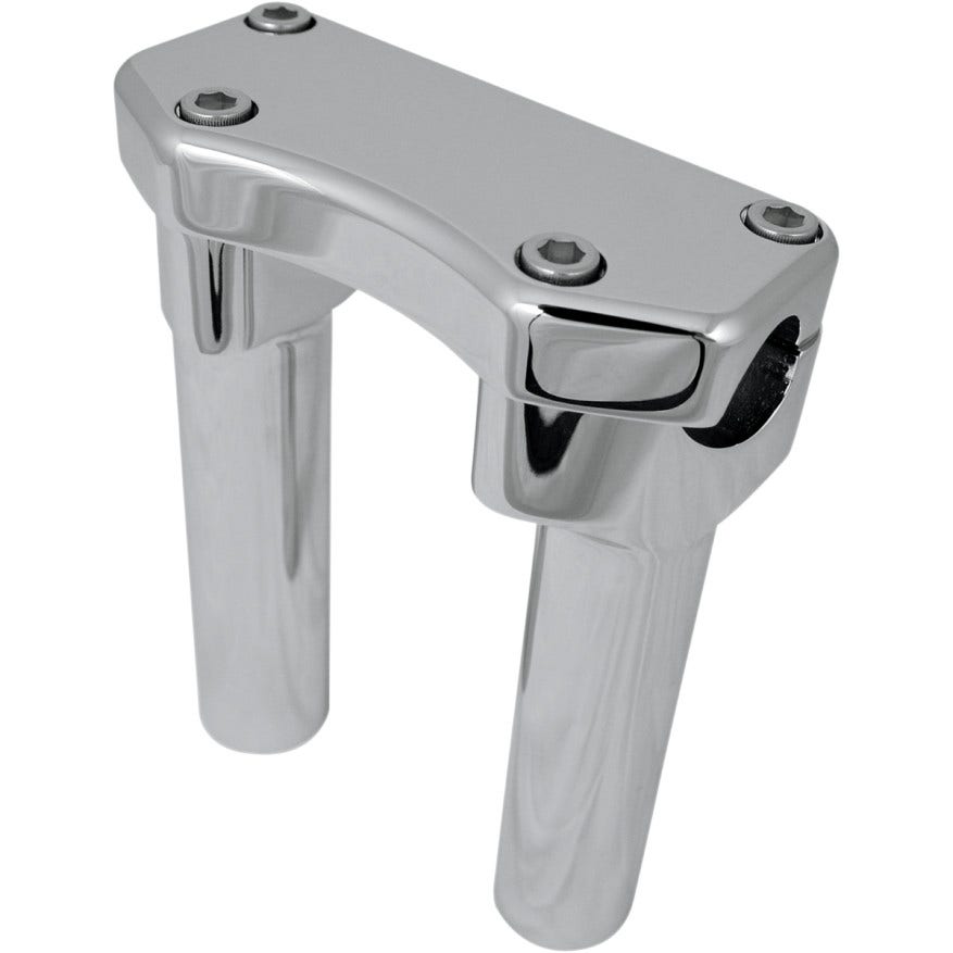 Drag Straight Chrome 6" Tall Forged Aluminum Risers W/ 1" Clamp for Harley