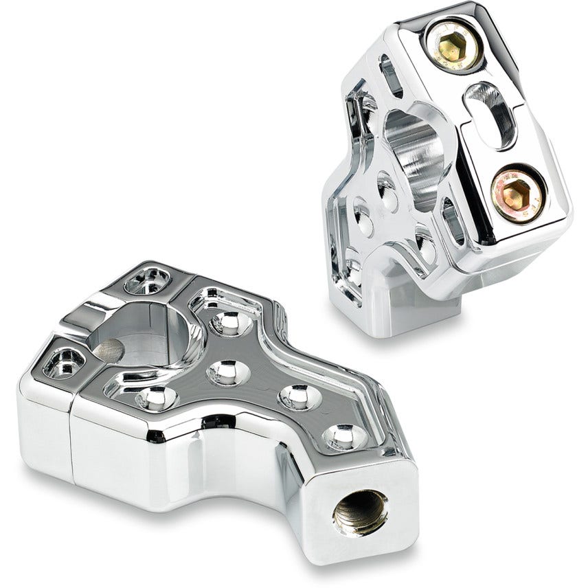 Joker Machine Chrome 2.5 Rise 1.5 Pullback Machined Risers for Harley & Custom