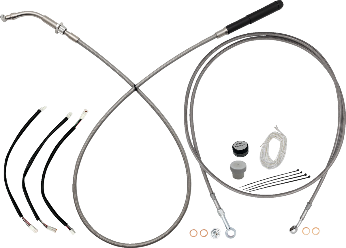 FBI EZ Install Upper Clutch Kit - Full Length for 2015-2026 H-D Touring - FLH/X '23-'26 / Braided Stainless Steel / 12"