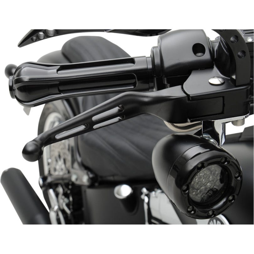 Matte Satin Black Slotted Wide Brake Clutch Lever Set 96-16 Harley Big Twin XL