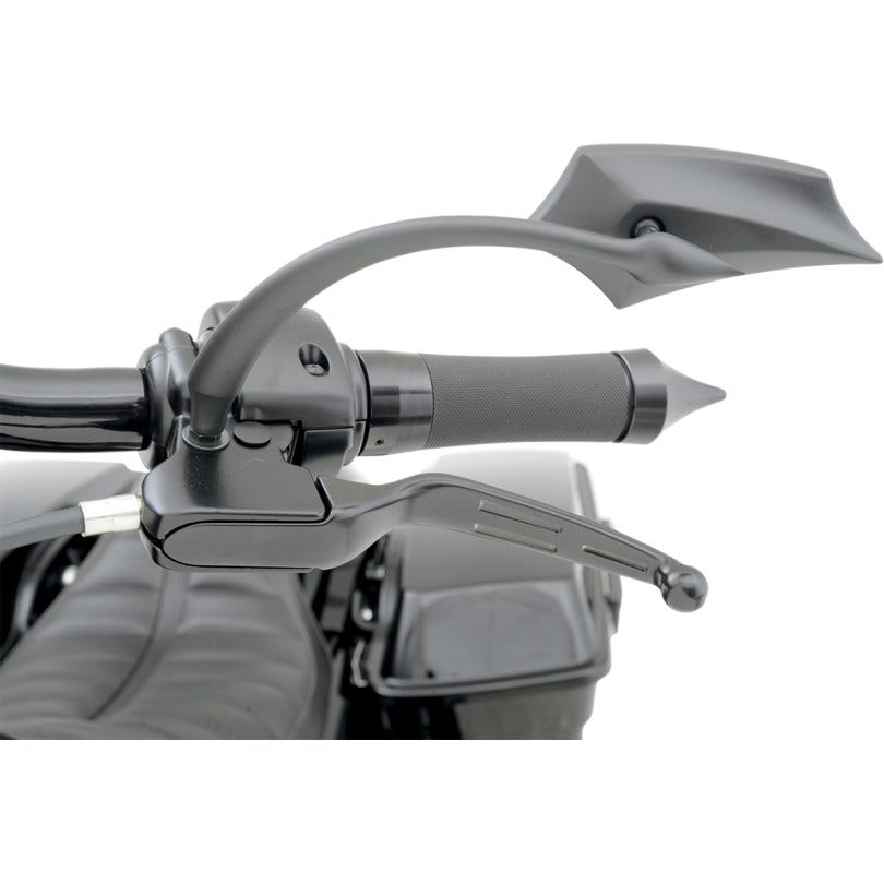 Drag Satin Black Slotted Wide Hand Levers Brake Clutch Harley 08-13 Touring