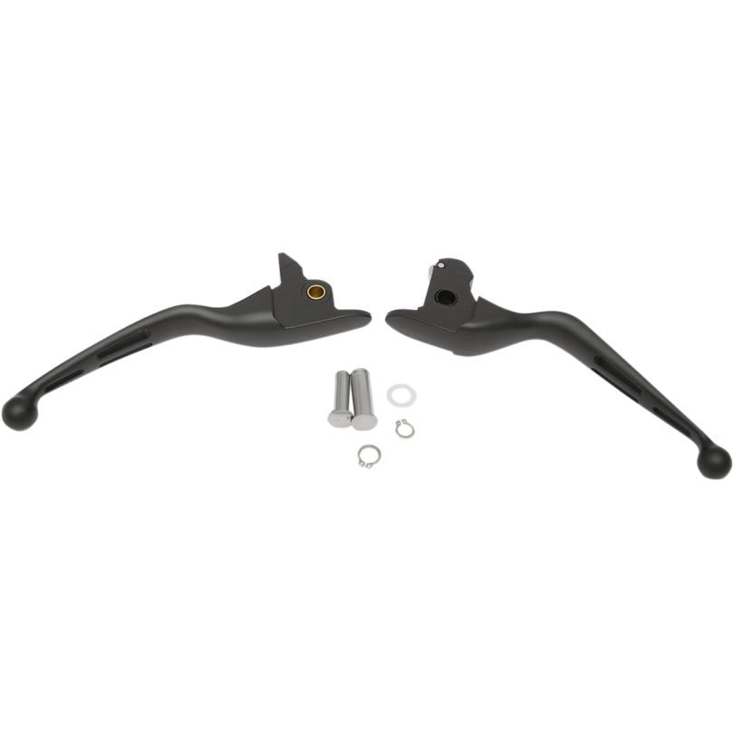 Drag Black Slotted Wide Hand Levers Brake Clutch Harley 14-16 Touring Hydraulic