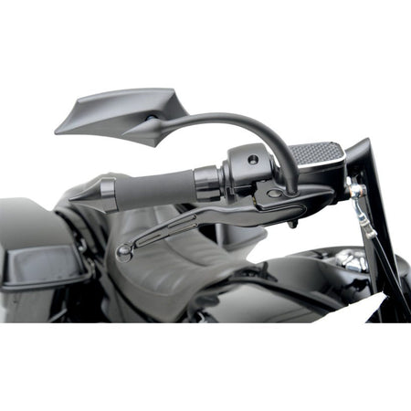 Drag Specialties Matte Black Wide Blade Slotted Hand Levers for Harley 08-13 | 0610-0221