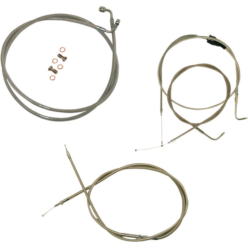 Stainless Braided Kit Cables Kits for 96-06 Harley FLHT/X 15"-17" Apes