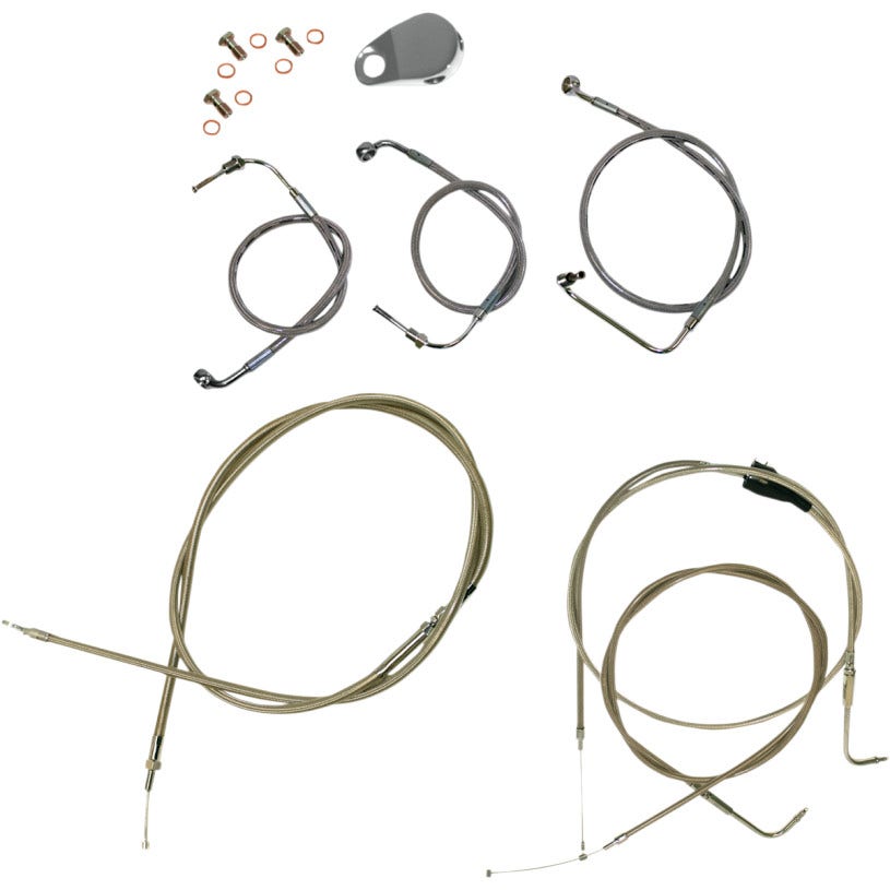 Stainless Braided Kit Cables Kits for 96-07 Harley FLTR FLHR 12"-14" Apes