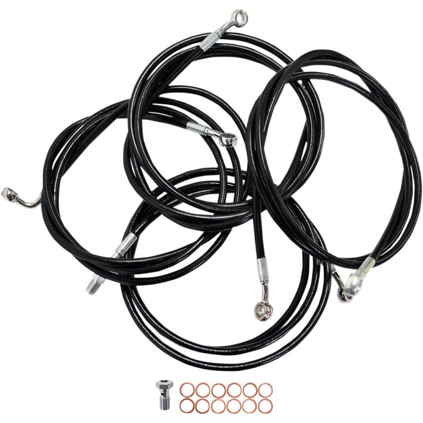 La Choppers Black Vinyl Handlebar Cable Kit '13 CVO & '14 Harley FLH - 12"-14"
