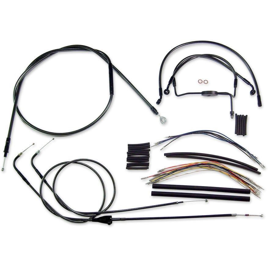 Magnum Black Pearl Complete 12"-14" Handlebar Installation Kit 07 FLH/R/X/C