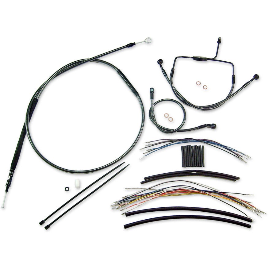 Magnum Black Pearl Complete 15"-17" Handlebar Installation Kit 08-13 FLH No ABS