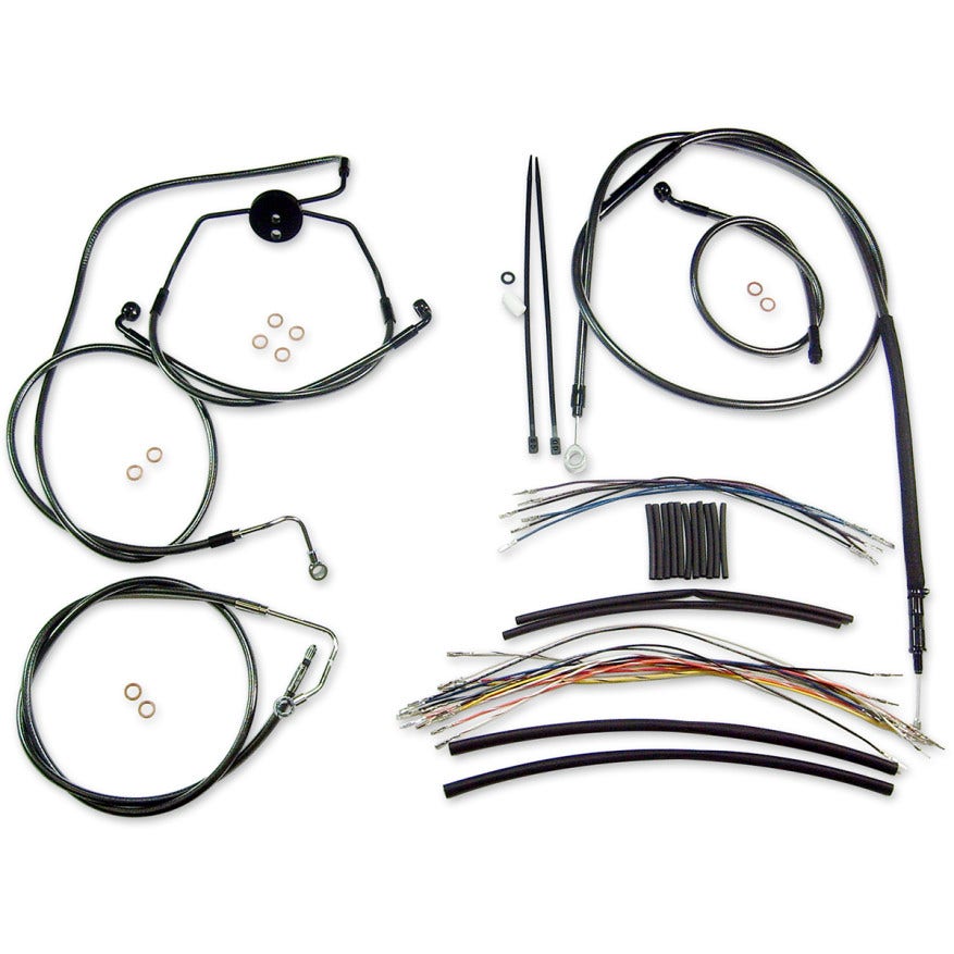 Magnum Black Pearl Complete 12"-14" Handlebar Installation Kit 08-13 FLH W/ ABS