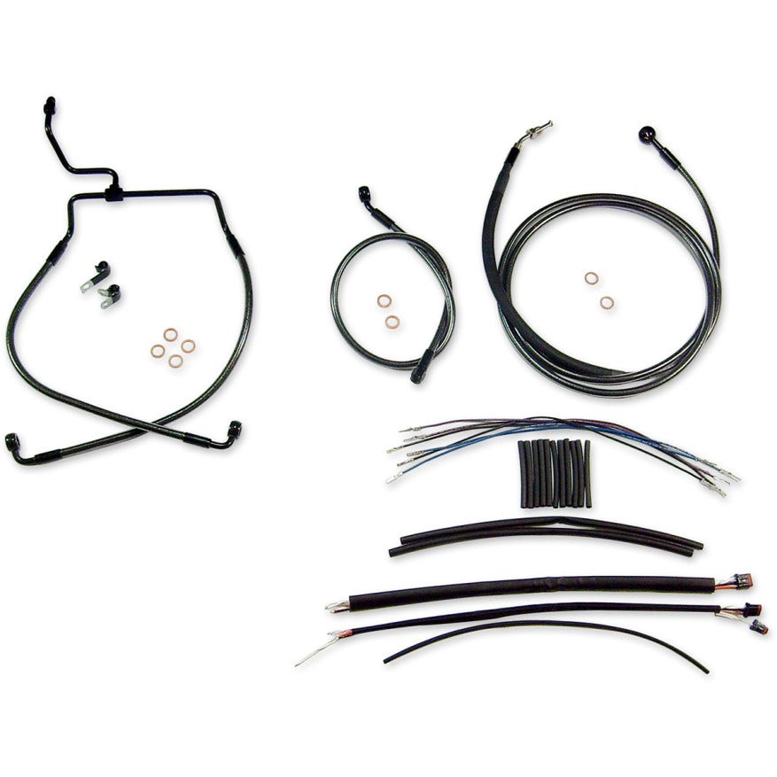Magnum Black Pearl Complete 15"-17" Handlebar Installation Kit 14-15 FLHT No ABS