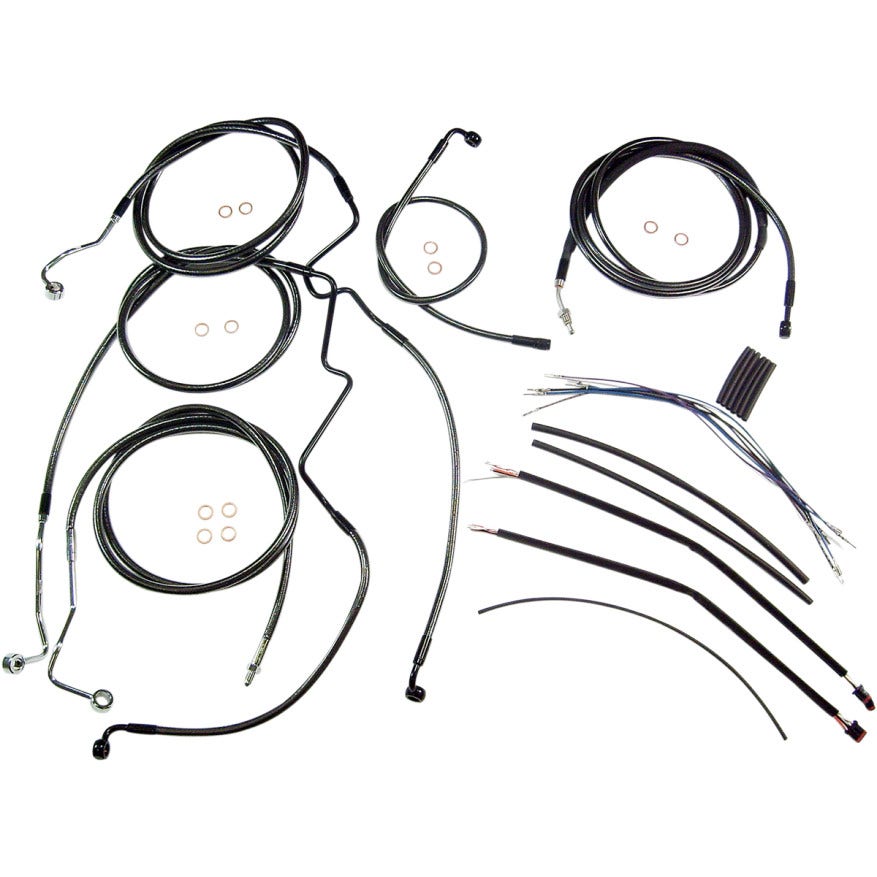 Magnum Black Pearl Complete 15"-17" Handlebar Installation Kit 14-15 FLHT W/ ABS