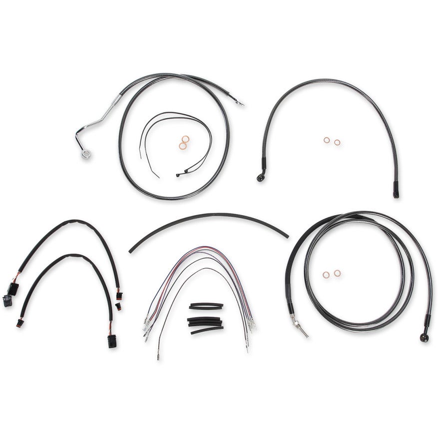 Magnum Black Pearl Complete 15"-17" Handlebar Installation Kit 14-15 FLHT W/ ABS