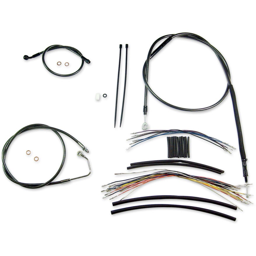 Magnum Black Pearl Complete 15"-17" Handlebar Installation Kit 08-13 FLH W/ ABS