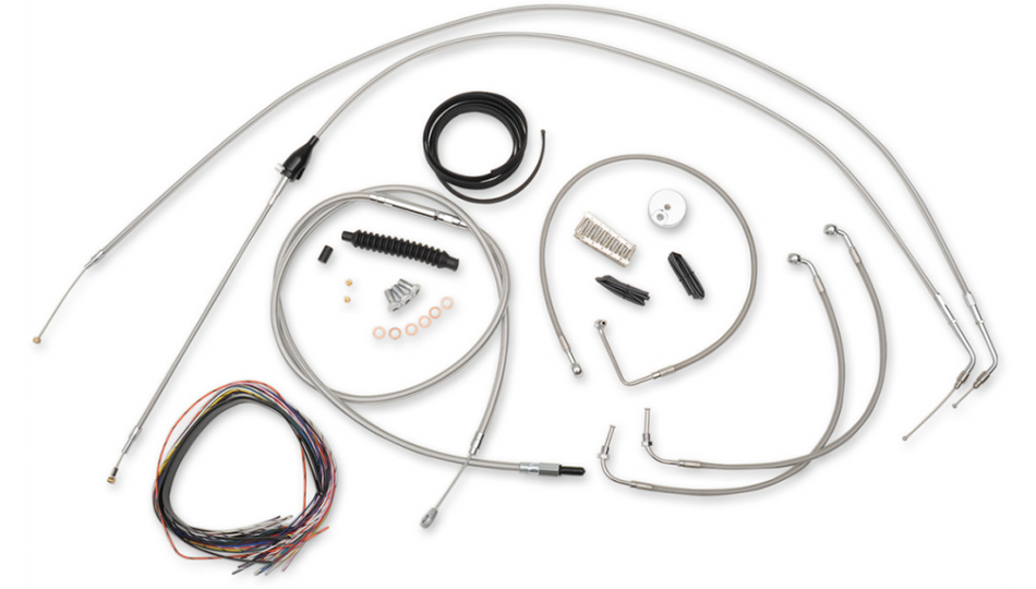 La Choppers Complete Stainless Cable Line 15"-17" Kit Harley 96-06 FLHT/C/U/X