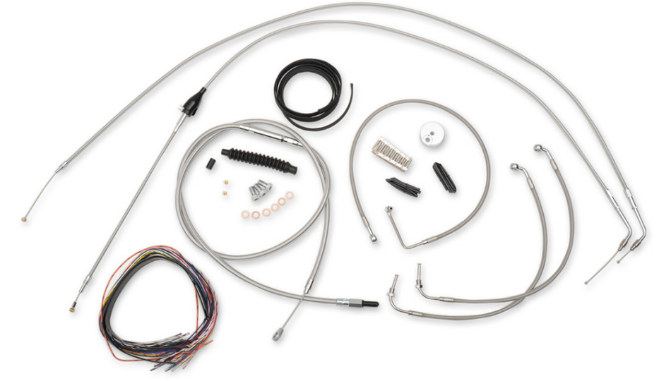La Choppers Complete Stainless Cable Line 18"-20" Kit Harley 96-06 FLHR FLTR
