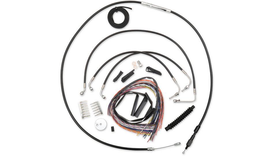 La Choppers Complete Black Vnl Cable Line 12"-14" Kit Harley 14-15 FLHX Non ABS