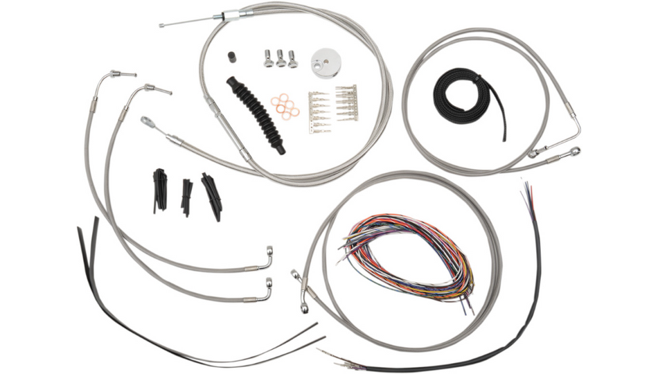 La Choppers Complete Stainless Cable Line Mini Ape Kit Harley 08-13 FLH/X/R ABS