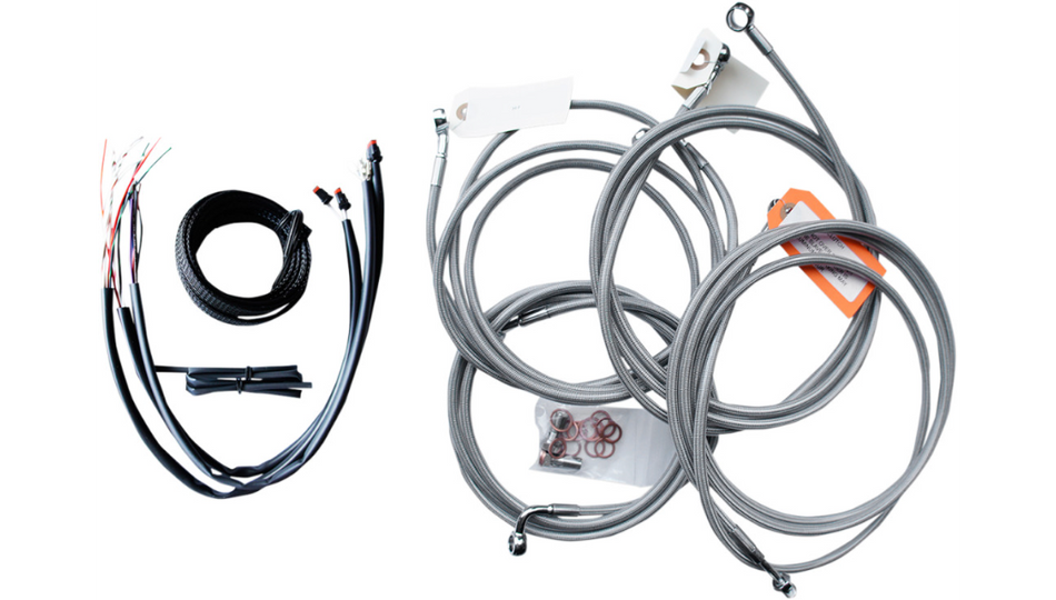La Choppers Complete Stainless Cable Line 15" - 17" Kit Harley 14-15 FLHX ABS