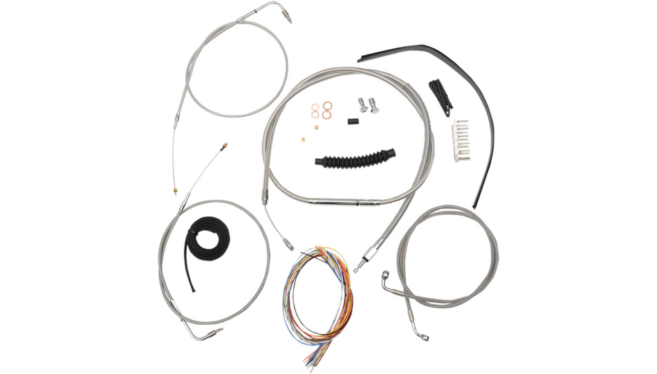 La Choppers Complete Stainless Cable Line 18"-20" Kit Harley 11-14 FLSTN/F/C