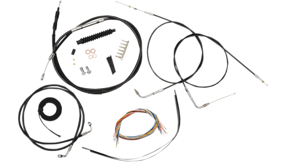 La Choppers Complete Black Vnyl Cable Line 18"-20" Kit Harley 07-13 Sportster