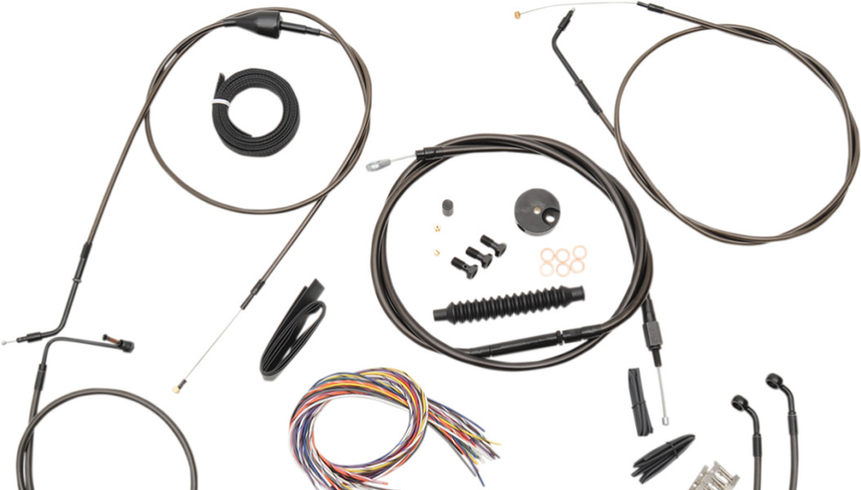 La Choppers Complete Midnight Cable Line 18"-20" Kit Harley 96-06 FLHT/C/U/X