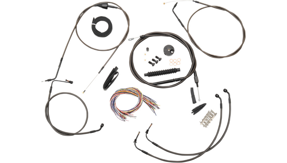 La Choppers Complete Midnight Cable Line 12"-14" Kit Harley 2007 FLHR FLTR