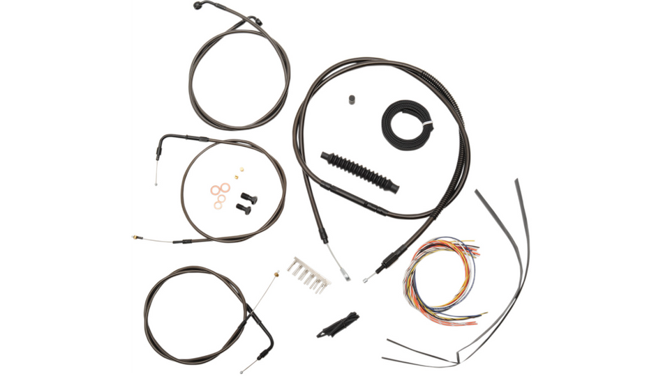 La Choppers Complete Midnight Cable Line 12"-14" Kit Harley 04-06 Sportster