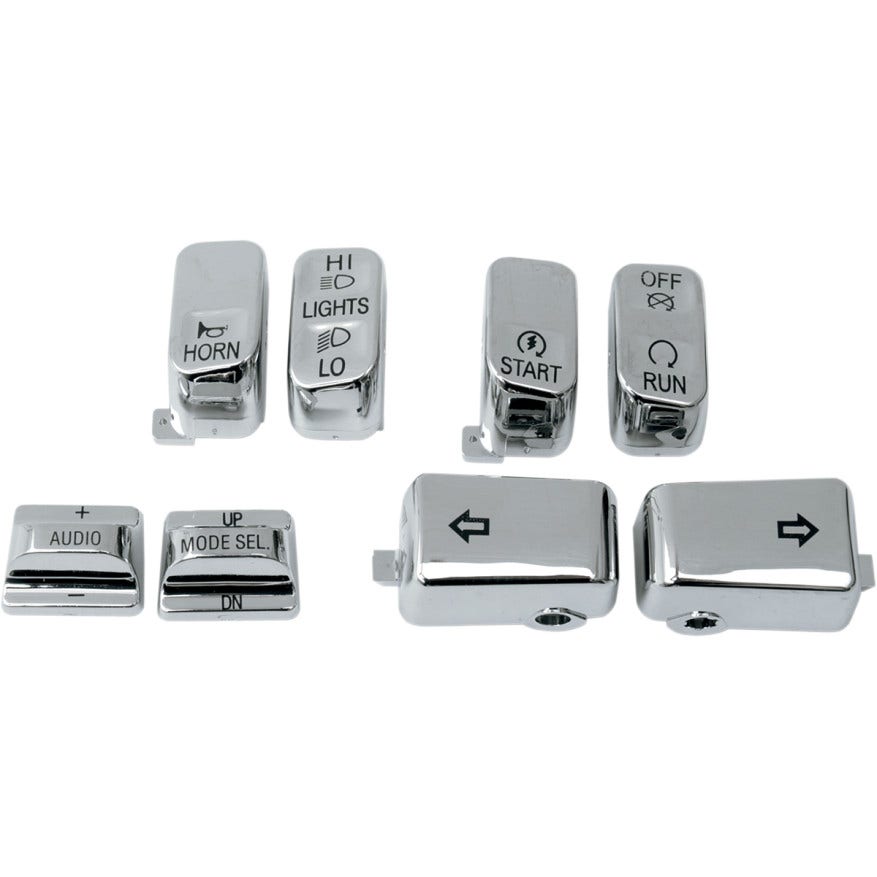 Chrome Replacement Switch Cap Kit | 0616-0129 | Harley 1996-2013