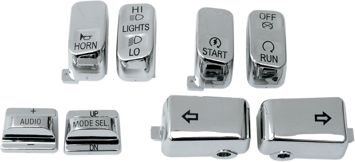 Chrome Replacement Switch Cap Kit | 0616-0129 | Harley 1996-2013